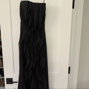Black strapless floor length dress by Vera Wang